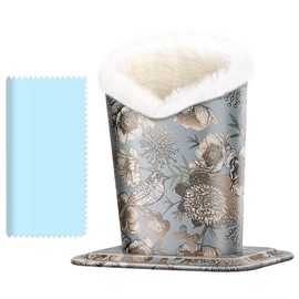 bvya Plush Lined Eyeglasses Holder Stand Glasses Protective Holder