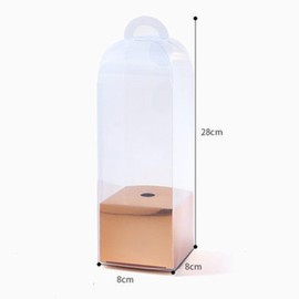 rockible 10x Flower Gift Boxes Single Rose Flower Box Empty Bag Florist Retail Shop Packaging Clear Flower Packing Boxes for Anniversary Party Favor, Rose Gold