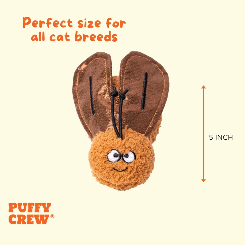 Puffy Crew Interactive Catnip Cat Plush Toy, Insect Theme, 5'',