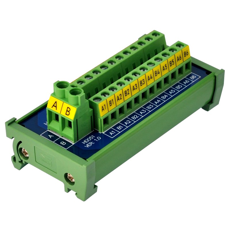 DIN Rail Mount 30Amp 48V 2x12 Position Screw Terminal Block