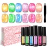 TWOEIGHT Rainbow Magnetic Cat Eye Gel Nail Polish Set 8ml*6