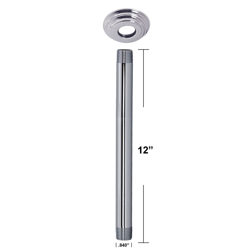 Westbrass A3612A-26 1/2" IPS x 12" Round Ceiling Mount Shower