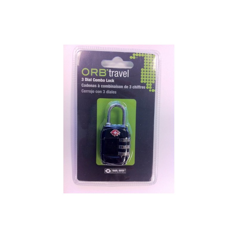 ORB Travel TSA Approved 3 Dial Combination Lock One Size