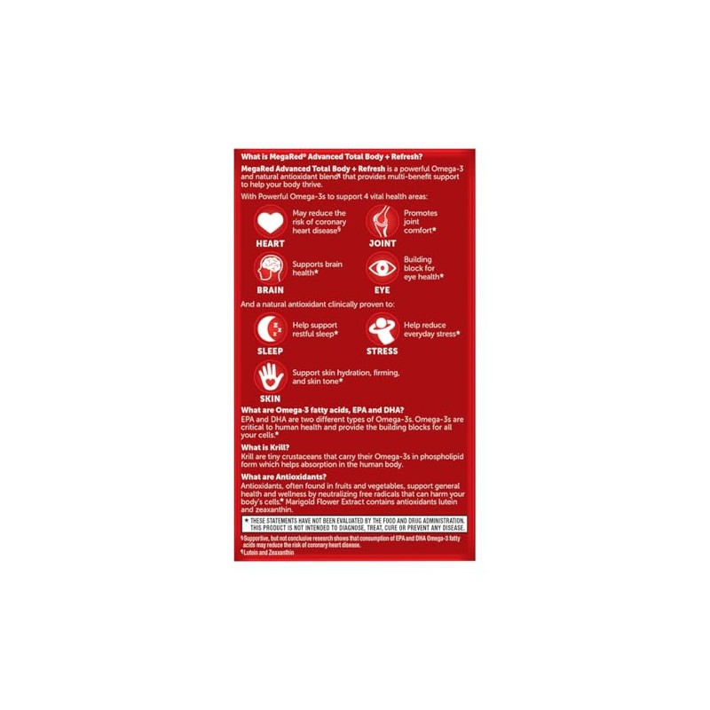 Megared Omega-3 Krill Oil Total Body + Refresh Softgels, Megared,