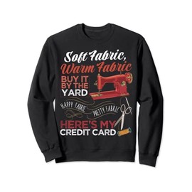 Soft Fabric By The Yard Sewing Machine Quilting Themed Sweatshirt