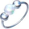 Silver Helix Hoop - Tiny 3mm White Opal Handmade 925