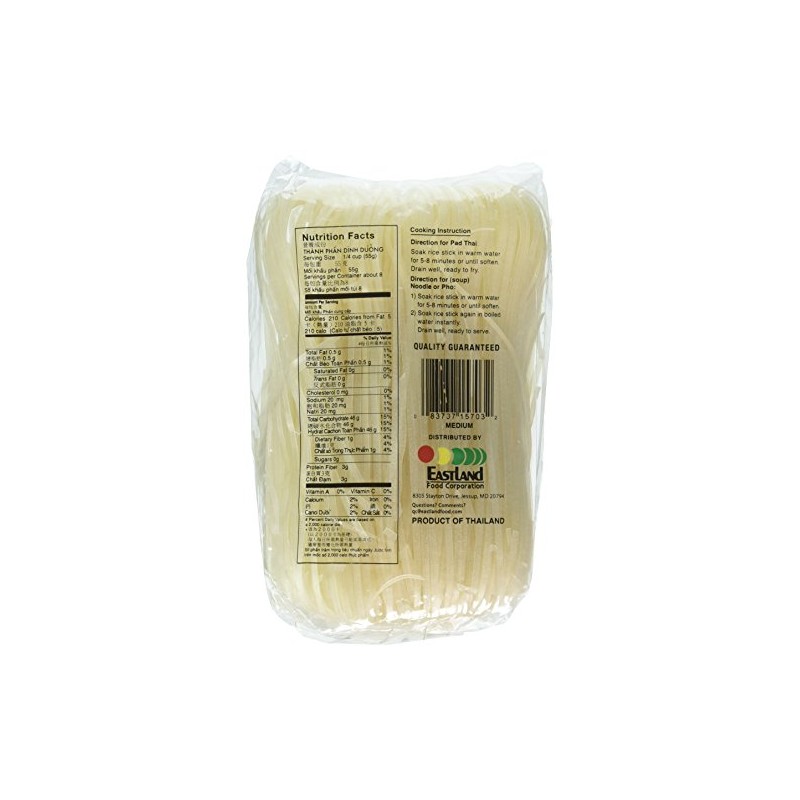 Asian Best Premium Rice Stick Noodle Medium, 16oz (3 Pack)