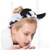 NOLITOY 2pcs Cow Print Skincare Headbands Fluffy Makeup Hair Bands