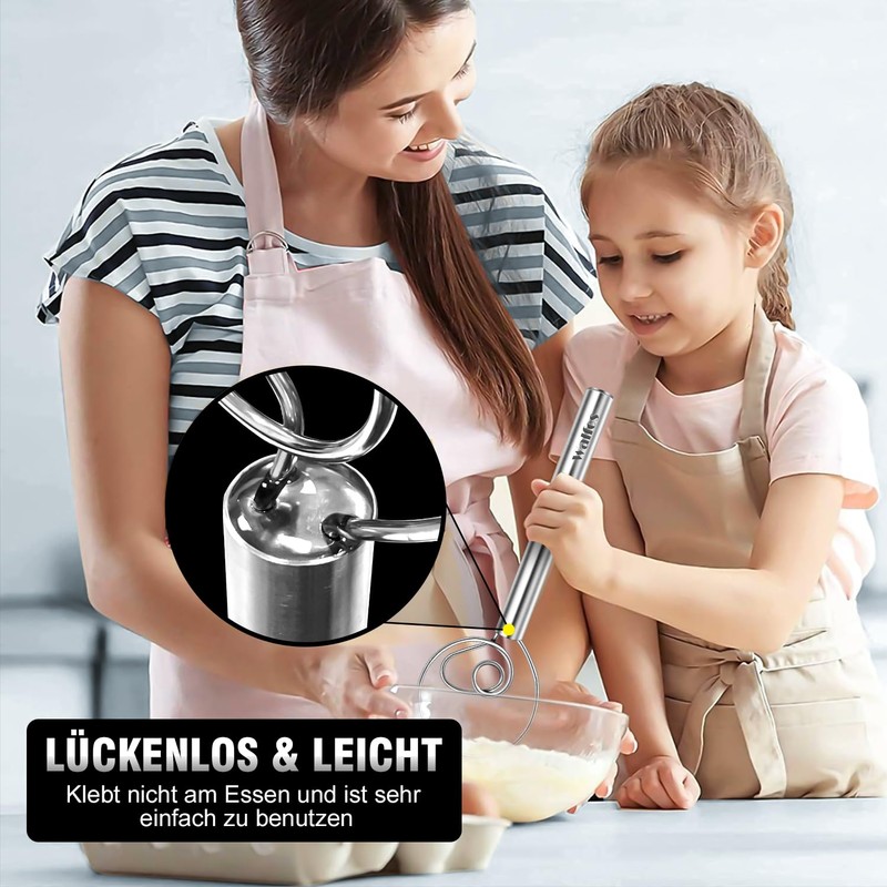 Walfos 2 pieces Danish dough whisk, premium stainless steel bread