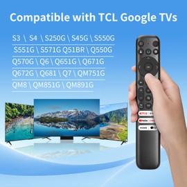Replacement for TCL Google TV Remote Control, Universal Remote Compatible for TCL UHD HDR LED QD-MINI-LED QLED 4K Google TVs