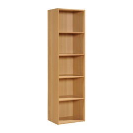 HODEDAH IMPORT 5 Shelve Bookcase cabinet, Beech