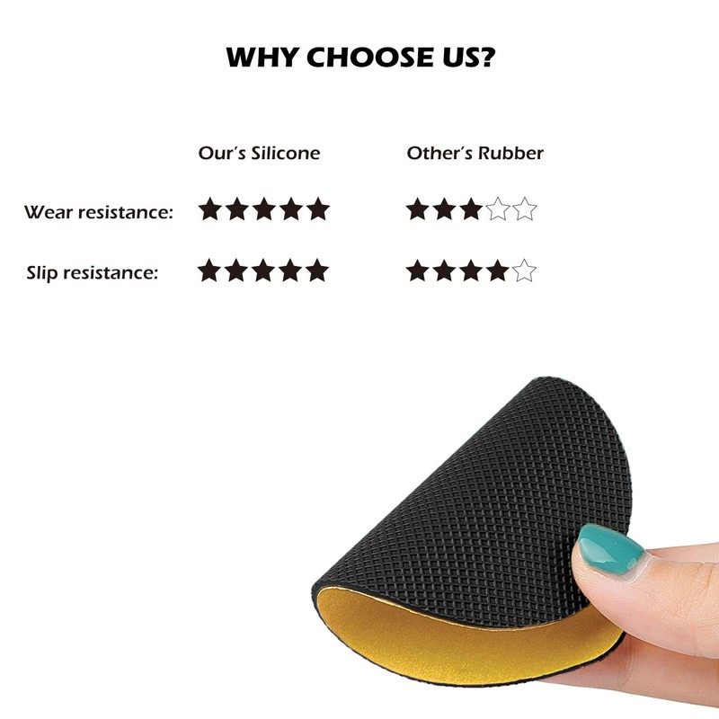 Makryn - Almohadillas antideslizantes para zapatos (3 pares), color negro