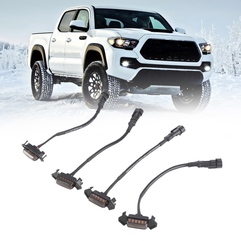 4Pcs LED Grille Lights DC12V Amber High Brightness Front Grille