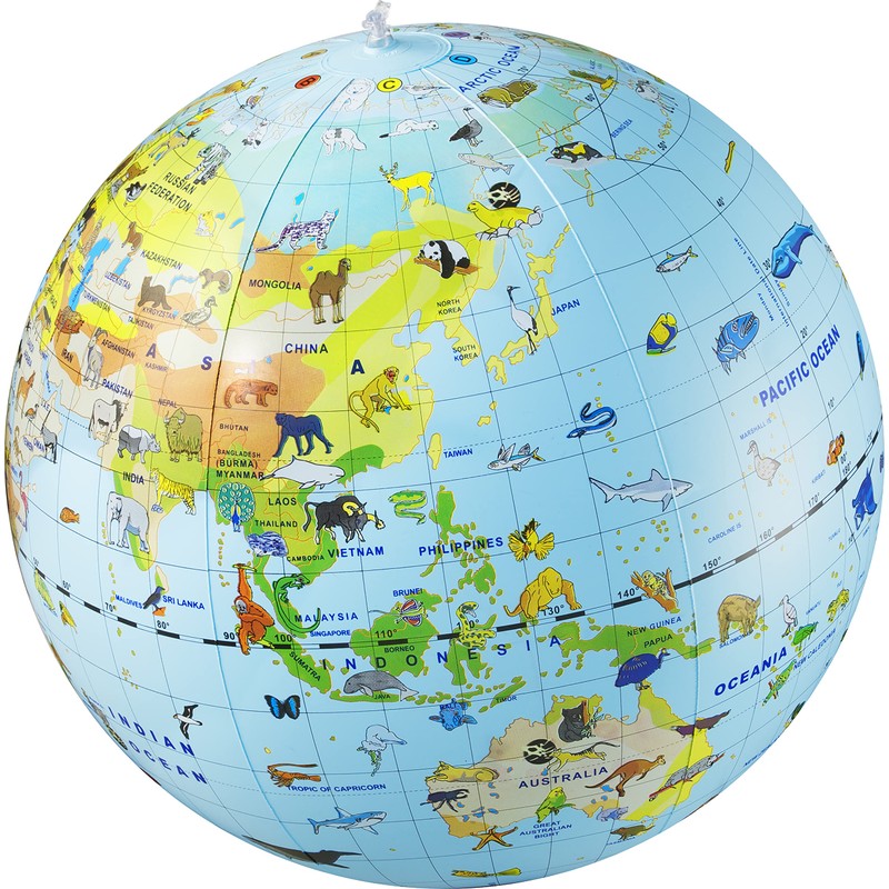 Aufblasbarer Globus, Tiere der Welt: 50 cm