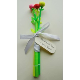 3 Rose Flower Pens with Card "Thanks for Helping Our School Bloom", Teacher & School Employee Appreciation, Volunteer Thank you Pen
