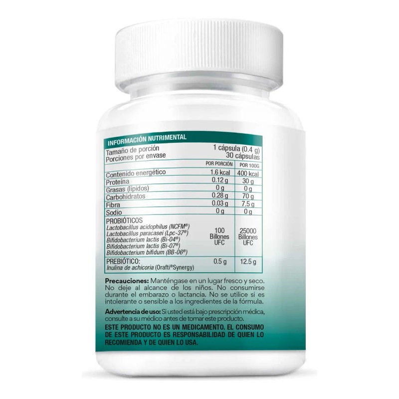 BIO B ǀ Probióticos con 100 Billones UFC + Prebióticos