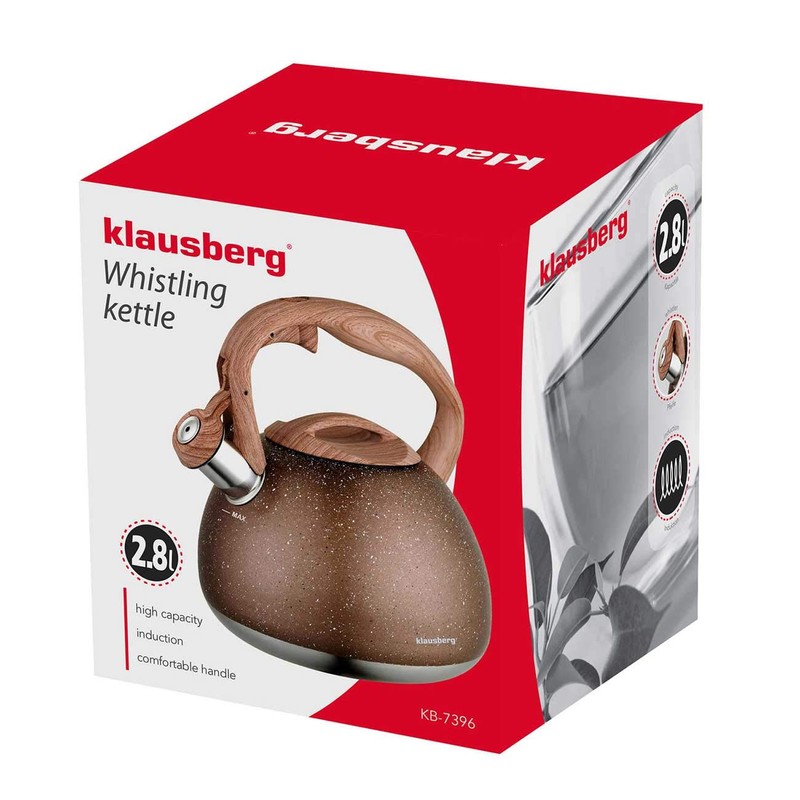 Klausberg Marble Stainless Steel Whistling Kettle Tea Kettle 2.7 Litres