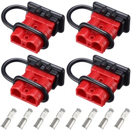 Frienda 4 Pieces 6-12 Gauge 50A Battery Quick Connector 12-36V Disconnect Wire Harness Plug Kit Battery Quick Connector Disconnect Plug for Motor Winch Trailer(50A)