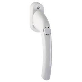 Hoppe Tokyo 0710SV/U26 Window Handle with Push Button in Traffic White F9016 Square 7/37 mm Including Screws