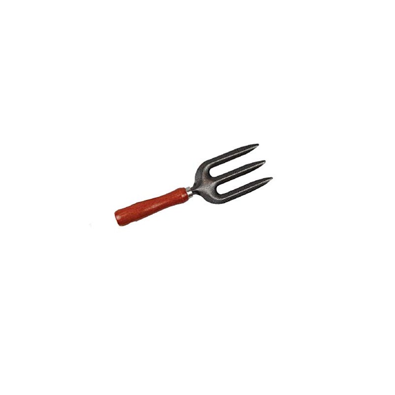 Brown & Grey Metal with Wood Handle Garden Hand Fork,