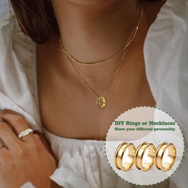 18PCS Blank Core Ring Stainless Steel Grooved Finger Rings for Inlay Ring DIY Jewelry Making Size 7/8/9/10/11/12 High Polished Silver Round Metal Ring for Men Women 8mm Wide Empty Band Gift (B9)