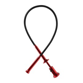 24.4 in Claw Grabber Tool,Bendable Hose Reacher Pickup with LED Light,4 Claw Picking Tool for Garbage Litter Pick Home Sink Drain and Metal Small Items. (Red)
