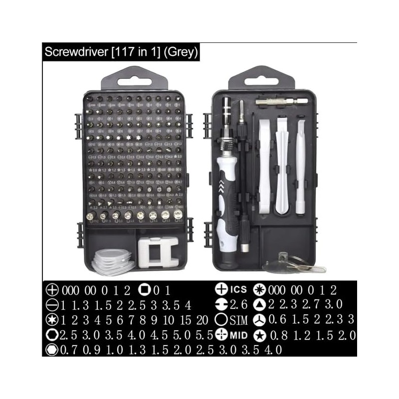 Precision Screwdriver Bits Set 117 Multi tool Piece, Magnetic Bits