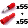 Cable lugs x 110 - red round plug x55 /