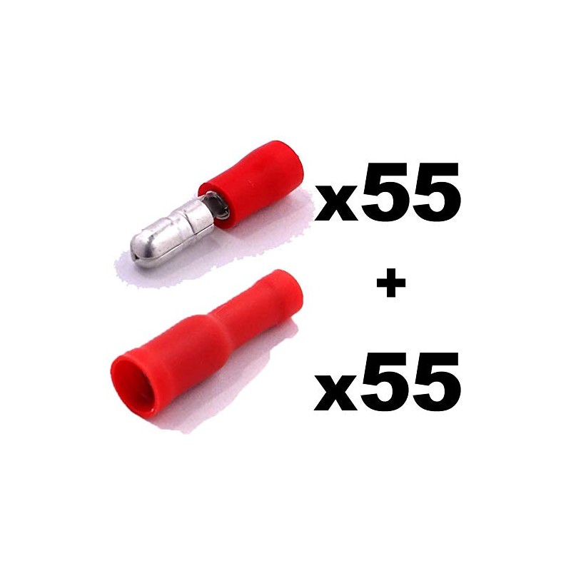 Cable lugs x 110 - red round plug x55 /