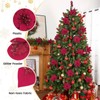Alupssuc 20 Pcs 6'' Red Glitter Poinsettia Artificial Christmas Flowers
