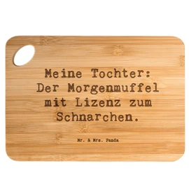 Mr. & Mrs. Panda Bamboo Chopping Board with German Text Daughter Morgenmuffel Gift, Family Characteristics, Breakfast Board, Wooden Board, Love,