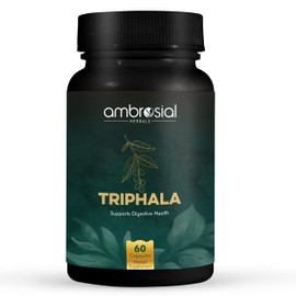 Ambrosial Triphala │ Vegan │ Improves Digestion │ Relieves Stomach Problems │ Rich in Vitamin C and Antioxidants │ With the Goodness of Amla, Haritaki and Bibhitaki │ 60 Capsules