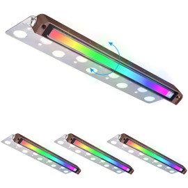 LEONLITE 12 Inch 5W RGB Hardscape Lighting Low Voltage LED, Retaining Wall Lights Color Changing, LED Landscape Lighting, 12V-24V AC/DC, Swivel Paver Step Lights Outdoor, ETL Listed, Pack of 4