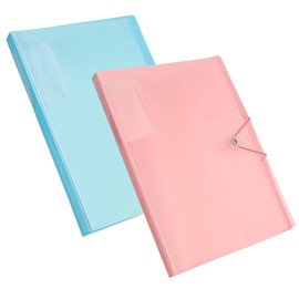 saerryor 120 Pockets 2 Pcs A4 Display Folders Display Book Presentation Project Folder with Plastic Sleeves and Safety Rope for Individuals, School, Offices