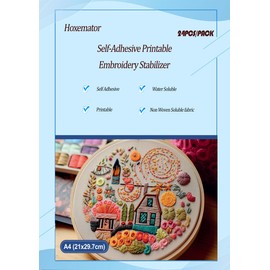 Hoxemator Water Soluble Stabilizer for Embroidery, 24 PCS 8.5"x 11" Printable Stick and Stitch Embroidery Paper Wash Away, Dissolvable Sulky Sticky Fabri-solvy Stabilizer for Machine/Hand Embroidery