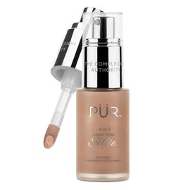 PÜR Beauty 4-in-1 Love Your Selfie Longwear Foundation & Concealer, Full Coverage Liquid Foundation, Hydrating Formula, Cruelty Free, DP6