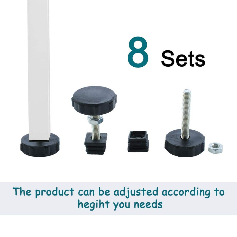 sourcingmap Adjustable Leveling Feet 20 x 20mm Square Inserts Furniture