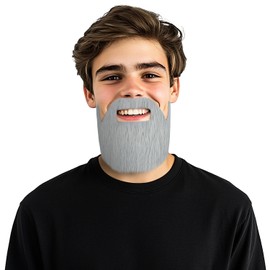 CXWLJL Grey Fake Mustaches Fake Beard Funny Self Adhesive Novelty Moustache Festival Party Costume and Christmas Supplies