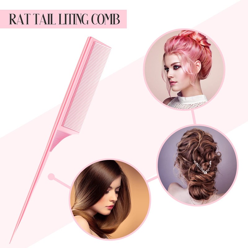 2 Pack Rat Tail Combs for Women Fine Tooth Comb