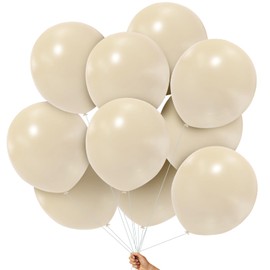 Balloons Sand White 18 Inches, 10 Pieces Beige Large Balloons Giant Balloons 18 Inch Sand White Balloons Cream Naked Balloons for Wedding Baby Shower Engagement Party Decorations
