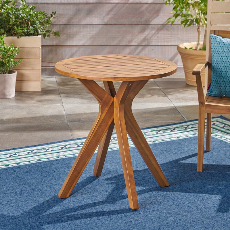 Christopher Knight Home Brigitte Outdoor Round Acacia Wood Bistro Table