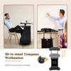 tonchean Lectern Podium Stand with Wheels Mobile Height Adjustable Church