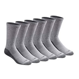 Dickies mens Dri-tech Moisture Control Crew Multipack Casual Sock, Grey (6 Pairs), Shoe Size 12-15 US