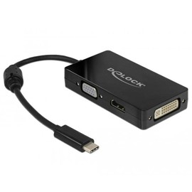 DeLOCK USB-C Multiport Adapter to HDMI/VGA/DVI Monitor 3-in-1, 63925