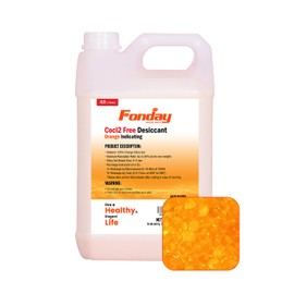 4LB Fonday Premium Moisture Indicating Silica Gel Desiccant Orange to Green Rechargeable Industry Standard Bead Size 3 to 5mm