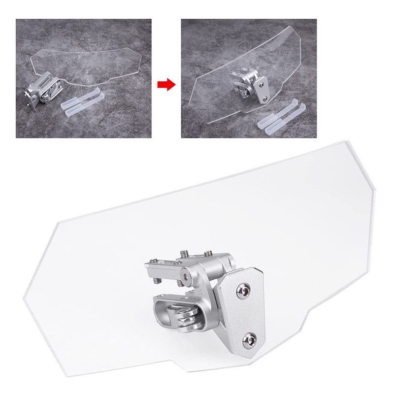 Acouto Motorcycle Windscreen Universal Adjustable Motorcycle Transparent Windshield Windscreen Wind