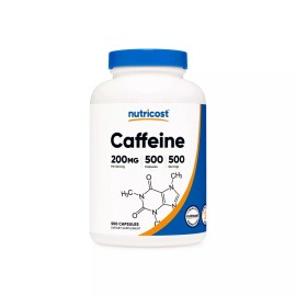 Nutricost Caffeine Pills, 200mg Per Serving (500 Caps)