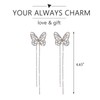 Butterfly Tassel Earrings for Women Purple Butterfly Crystal Earrings Long