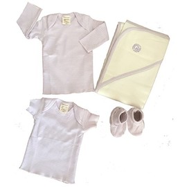 Ecobaby Organics Organic Cotton Sherpa Hooded Towel, LS and SS Infant Tees, Booties