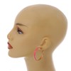 Wide Pink Enamel Hoop Earrings In Gold Tone/Medium Size/40mm D